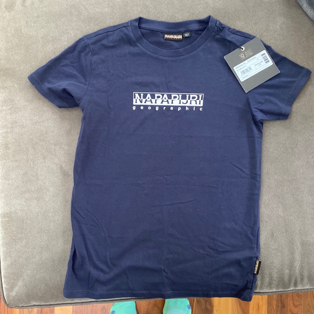 Napapijri navy T-shirt age 12. NWT.